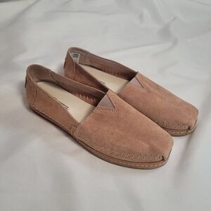 Toms Alpargata Suede Leather Wrap Slip On Shoe in Blush Pink Women's Size 9W